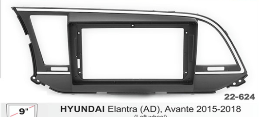 Hyundai Elantra 9 inç Multimedya Çerçevesi 22-624