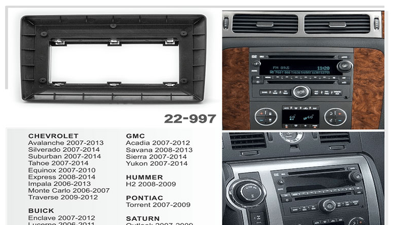 Chevrolet Hummer GMC 10.1 inç Multimedya Çerçevesi 22-997